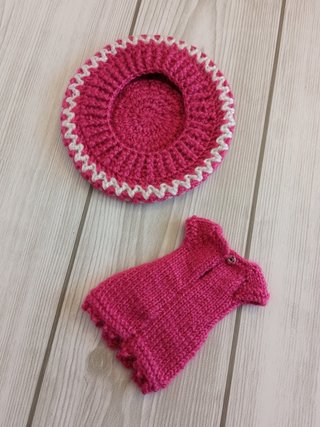 Conjunto boina y vestido frambuesa - Blythe