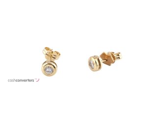 pendientes oro 18k con piedra con circonita