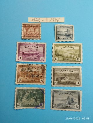 Lote Sellos Canadá 1942-1946