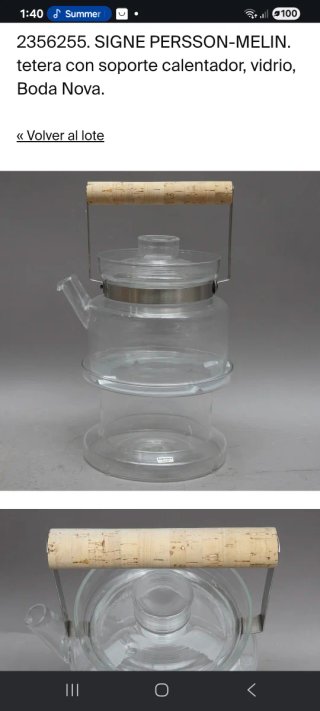Tetera y calentador (para velas de té) 1971