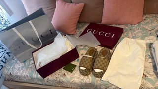 Sandalias Gucci Beige/Marrón