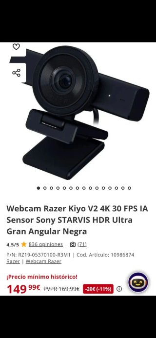 Cámara Web Razer Kiyo V2