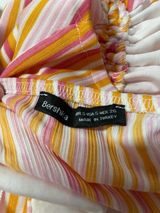 Top de rayas naranja y rosa