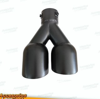 Cola de escape negra de doble salida 89mm - derec