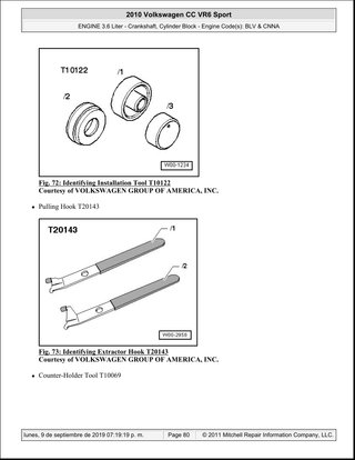 Manual Taller VW CC 3.6 VR6 2010