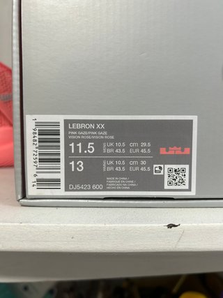 Nike Lebron XX Talla 45.5 Pink Diamond