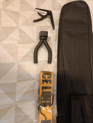 Funda de guitarra y accesorios