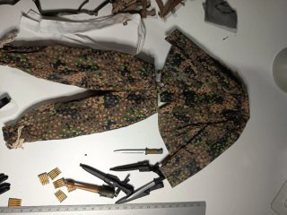 Escala 1/6 Uniforme alemán camuflaje y accesorio