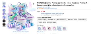Pattini NEMONE Sirenetta Bambine Regolabili
