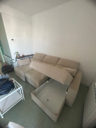 Sofá chaise longue beige