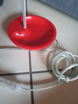 Lampada da tavolo Ikea Lekaryd rossa vintage