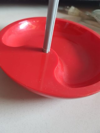 Lampada da tavolo Ikea Lekaryd rossa vintage