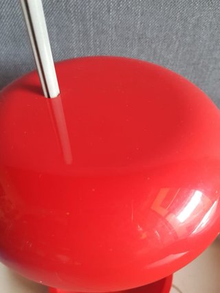 Lampada da tavolo Ikea Lekaryd rossa vintage