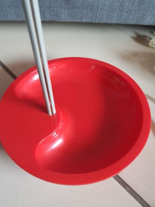 Lampada da tavolo Ikea Lekaryd rossa vintage