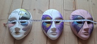 Set 3 Maschere Veneziane Ceramica