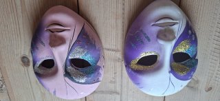 Set 3 Maschere Veneziane Ceramica