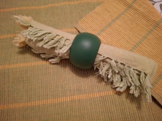 Mantel individual tela verde y amarillo