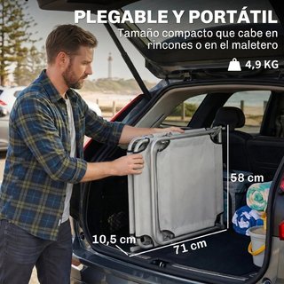 Tumbona plegable con parasol
