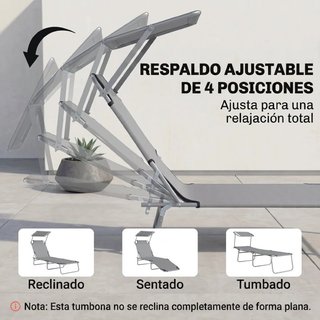 Tumbona plegable con parasol