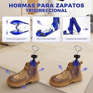 MOEQULIEE Hormas Zapatos 3D Ajustables L Azul