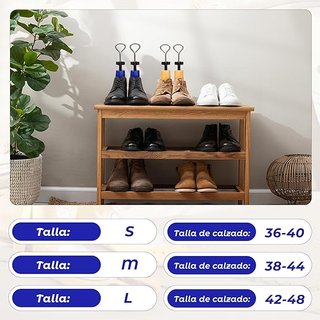MOEQULIEE Hormas Zapatos 3D Ajustables L Azul