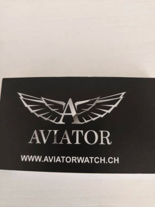 Reloj AVIATOR Hombre Esfera Azul Correa Negra