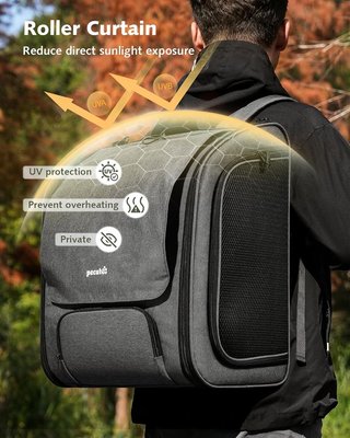PECUTE mochila gato XL Hasta 7Kg burbuja Gris