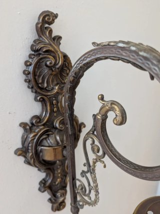 Coppia Applique Ottone e Vetro Murano