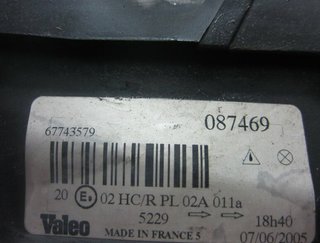 Renault 087469 faro izquierdo megane 1.9 d 1369870