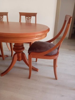 Conjunto mesa comedor y 6 sillas madera