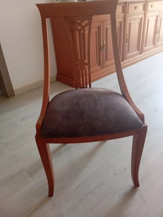 Conjunto mesa comedor y 6 sillas madera