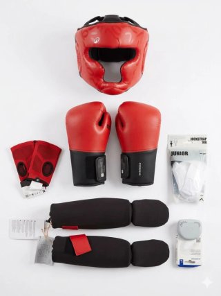 Kit Boxeo Infantil Rojo y Negro