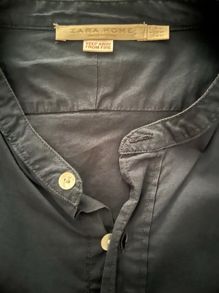 Camisa Zara Home Azul Manga Larga