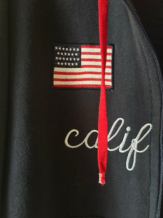 Sudadera Azul con Bandera USA y LA Unisex