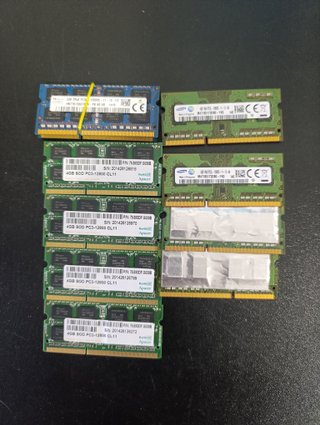LOTE 10 MEMORIE RAM DDR3 4gb. so-dimm.