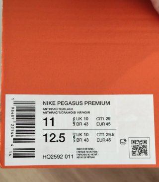 T45 Nike Pegasus Premium Negro/Gris