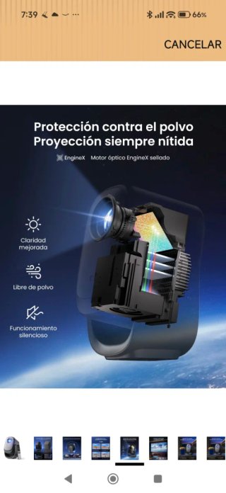 Proyector Android y pantalla de 85 pulgadas
