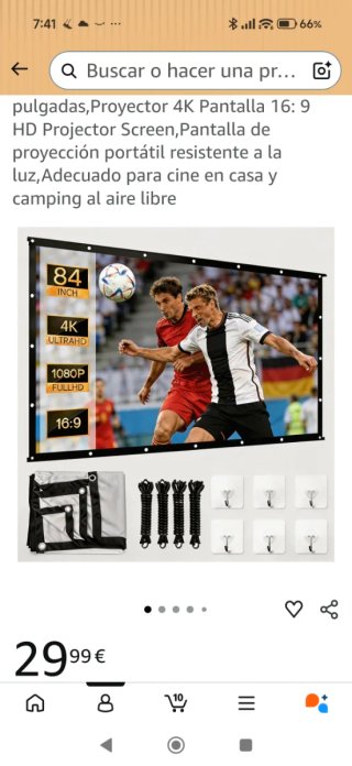Proyector Android y pantalla de 85 pulgadas