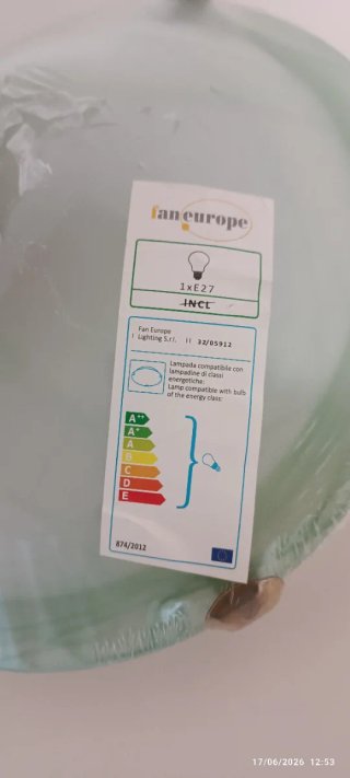 Plafoniera vetro verde e bianco