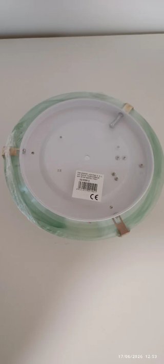 Plafoniera vetro verde e bianco