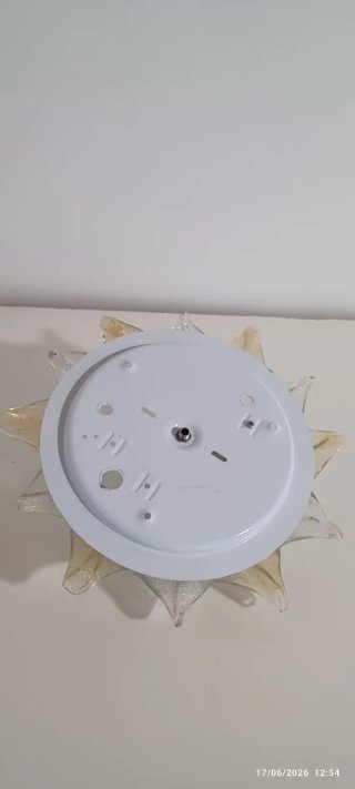 Plafoniera in vetro e metallo