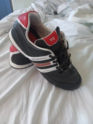 Y-3 Adidas Zapatillas Deportivas Negras Rojas
