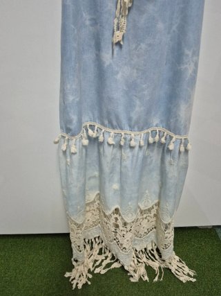 Vestido largo crochet y flecos