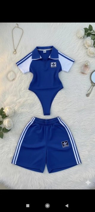 Set Adidas Donna Blu e Bianco