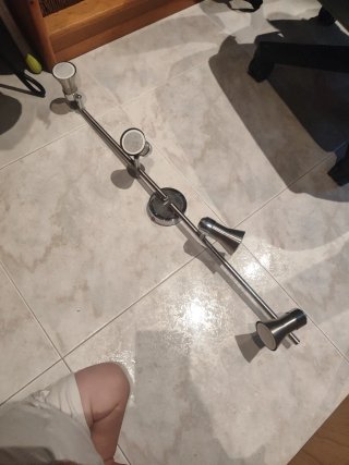 Lámpara 4 focos LED plateada