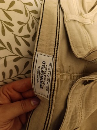 Pantalón Springfield beige/blanco