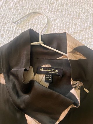 Vestido Massimo Dutti Verde y beige