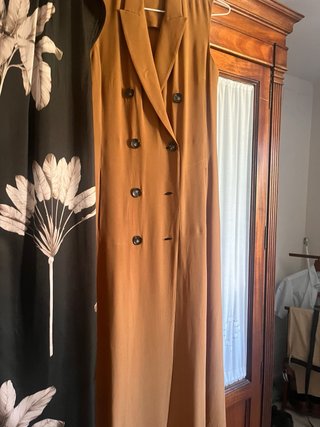Vestido Massimo Dutti Verde y beige
