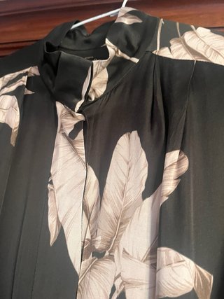 Vestido Massimo Dutti Verde y beige