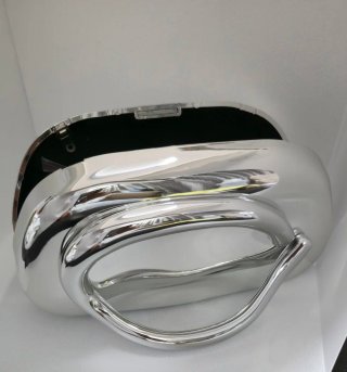 Bolso Cartera de mano Efecto ESPEJO Plata Clutch
